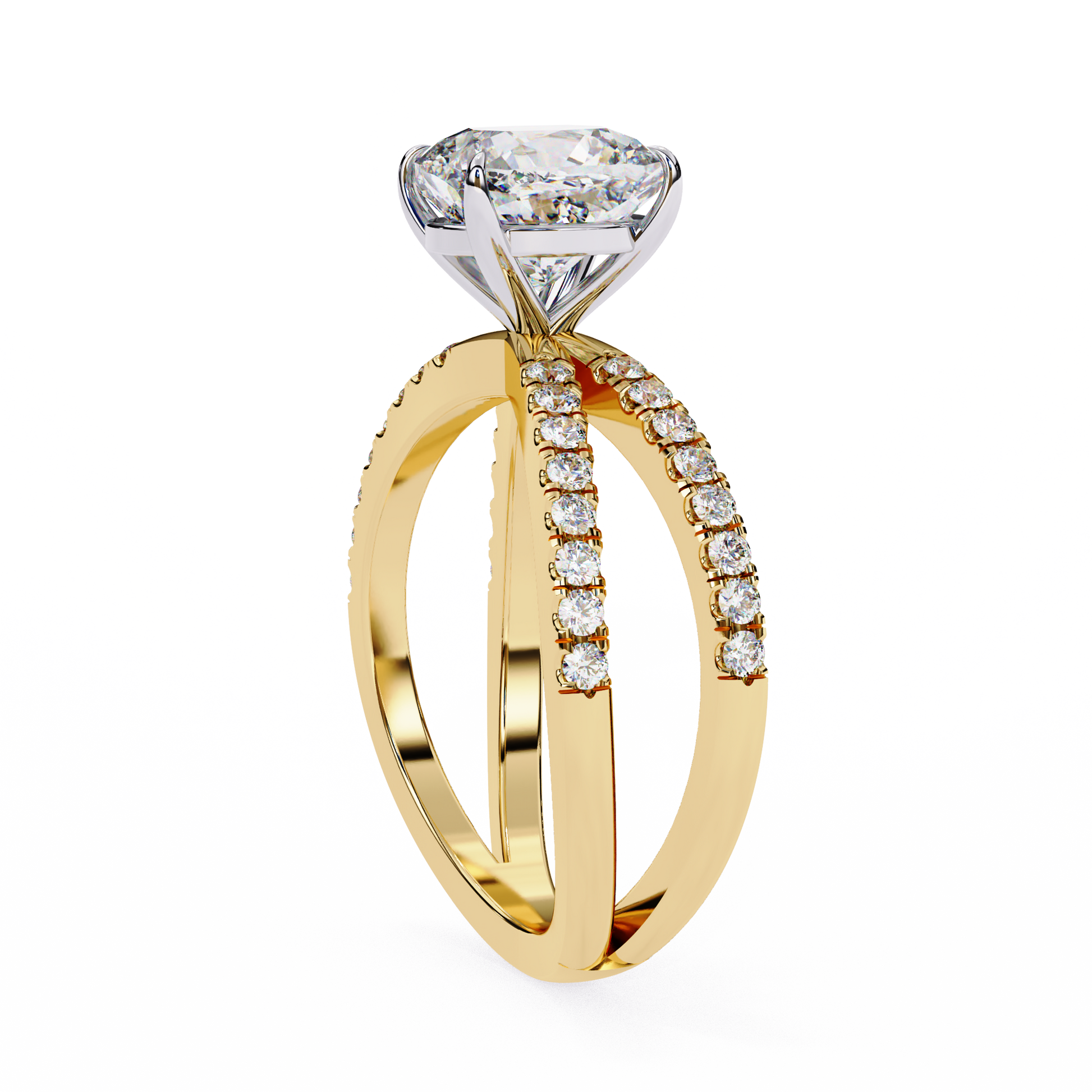 Yellow Gold / Moissanite, Yellow Gold / Lab Grown