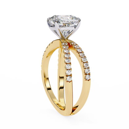 Yellow Gold / Moissanite, Yellow Gold / Lab Grown