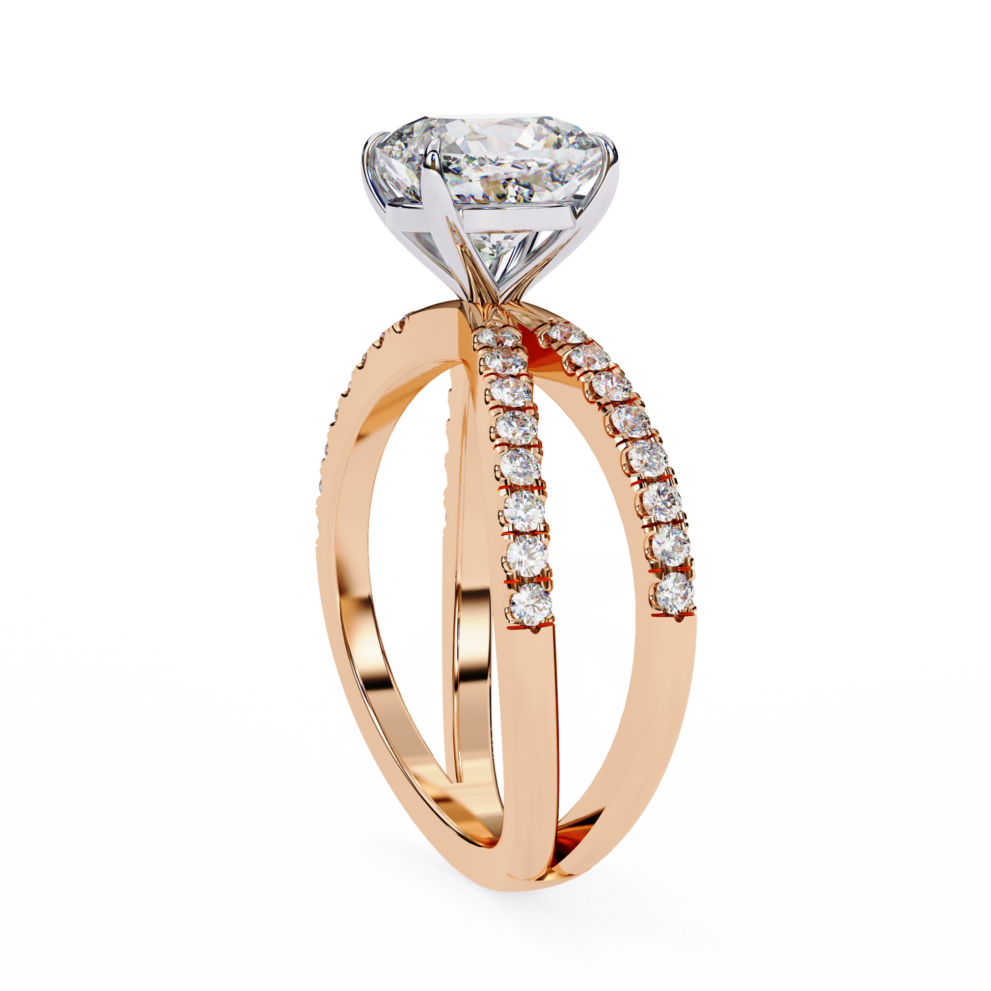 Rose Gold / Moissanite, Rose Gold / Lab Grown
