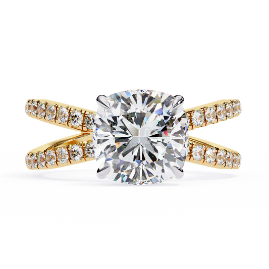 Yellow Gold / Moissanite, Yellow Gold / Lab Grown