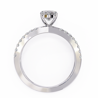 White Gold / Moissanite, White Gold / Lab Grown