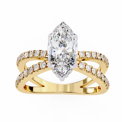 Yellow Gold / Moissanite, Yellow Gold / Lab Grown