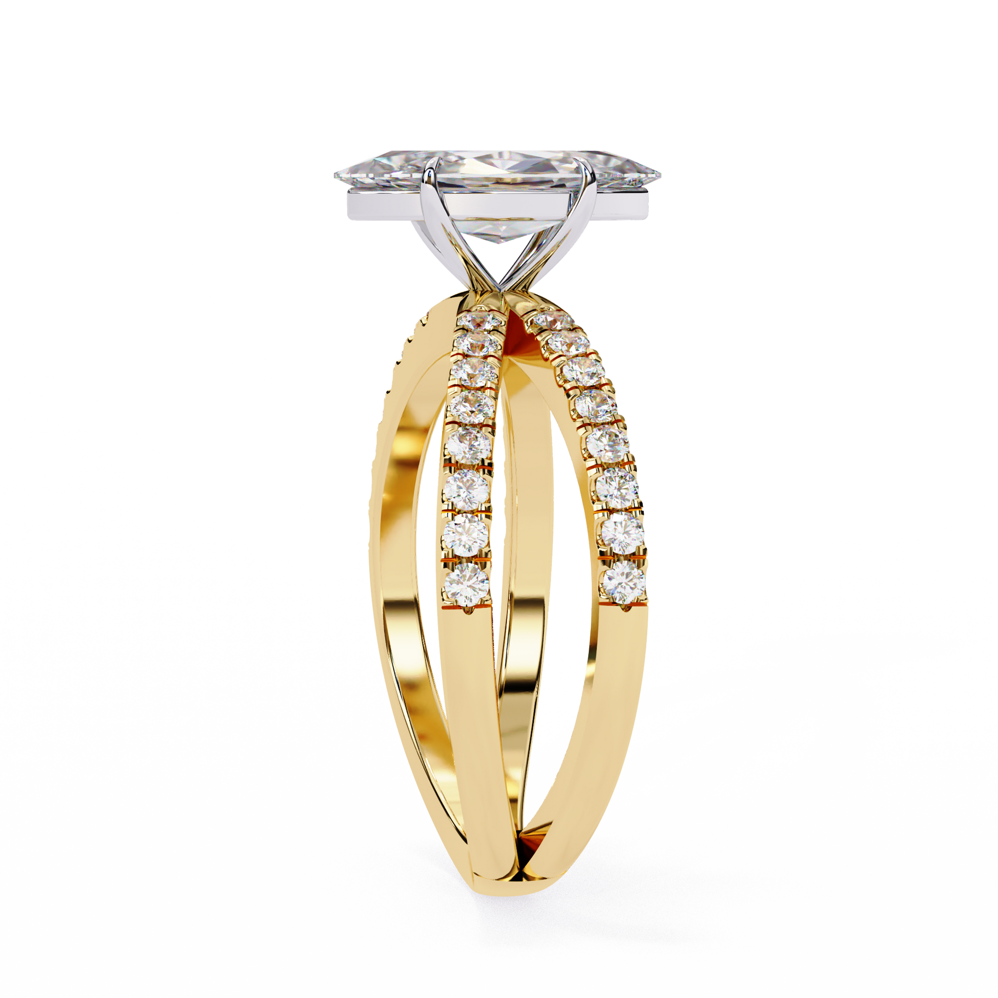 Yellow Gold / Moissanite, Yellow Gold / Lab Grown