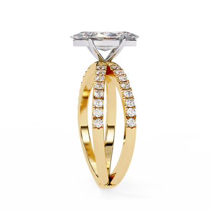 Yellow Gold / Moissanite, Yellow Gold / Lab Grown