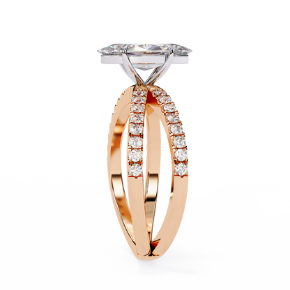 Rose Gold / Moissanite, Rose Gold / Lab Grown