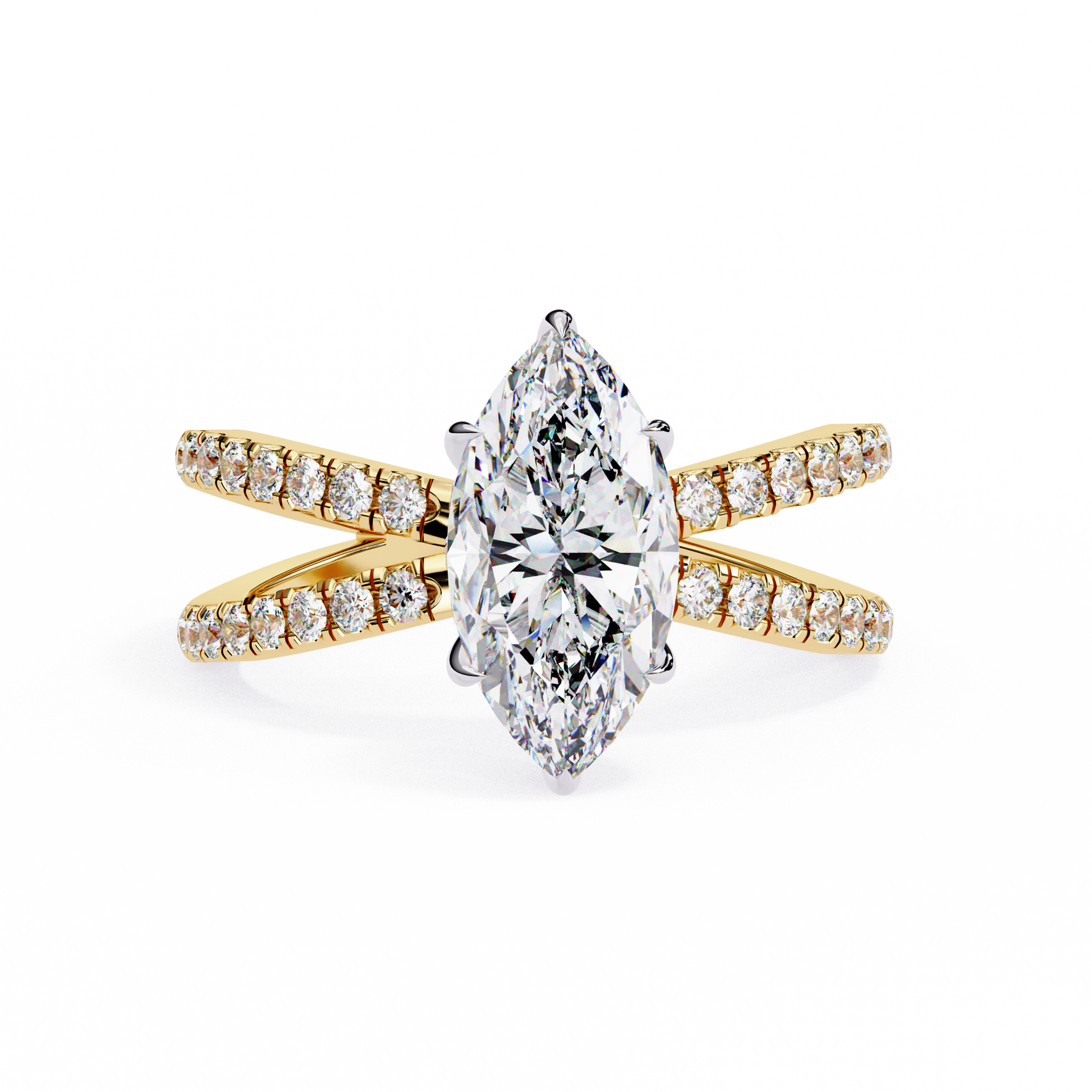 Yellow Gold / Moissanite, Yellow Gold / Lab Grown