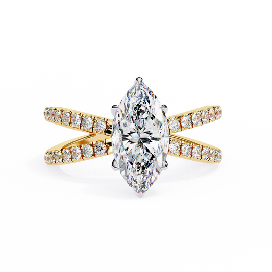 Yellow Gold / Moissanite, Yellow Gold / Lab Grown