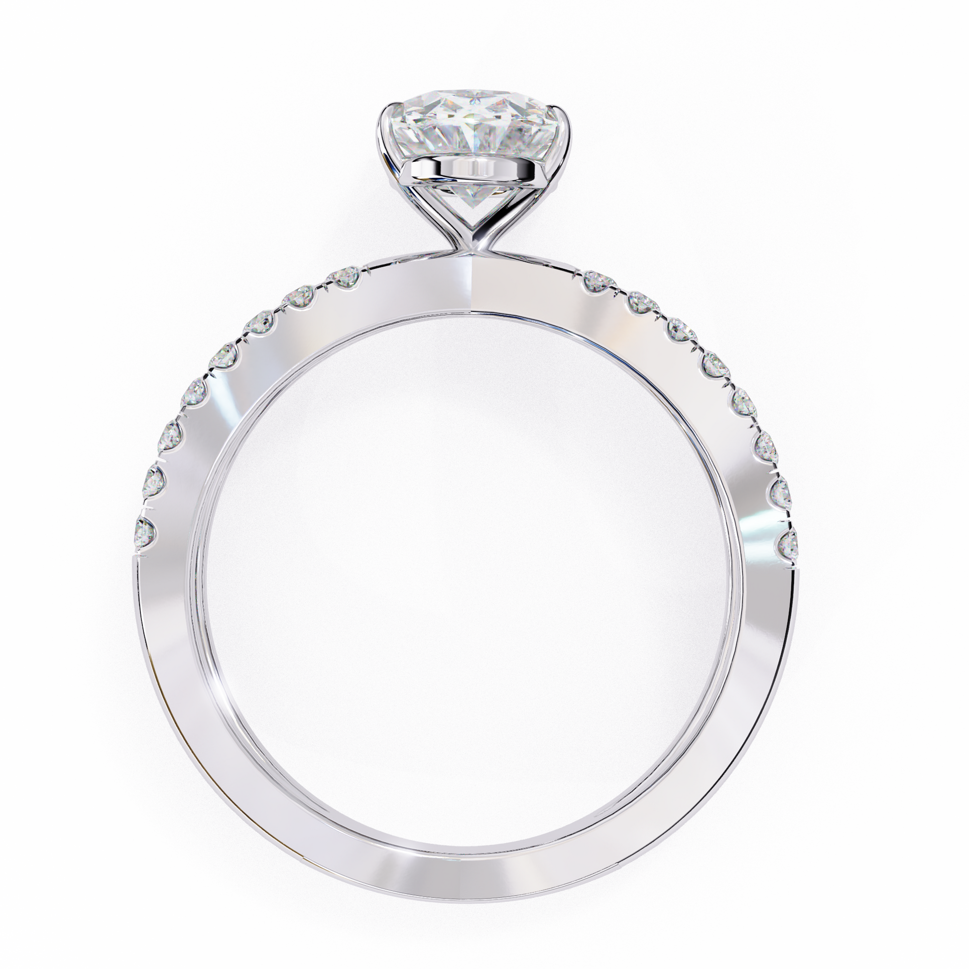 White Gold / Moissanite, White Gold / Lab Grown