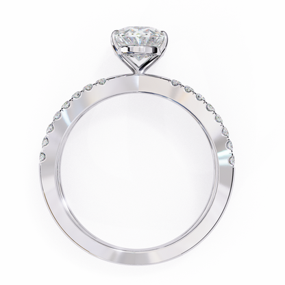 White Gold / Moissanite, White Gold / Lab Grown