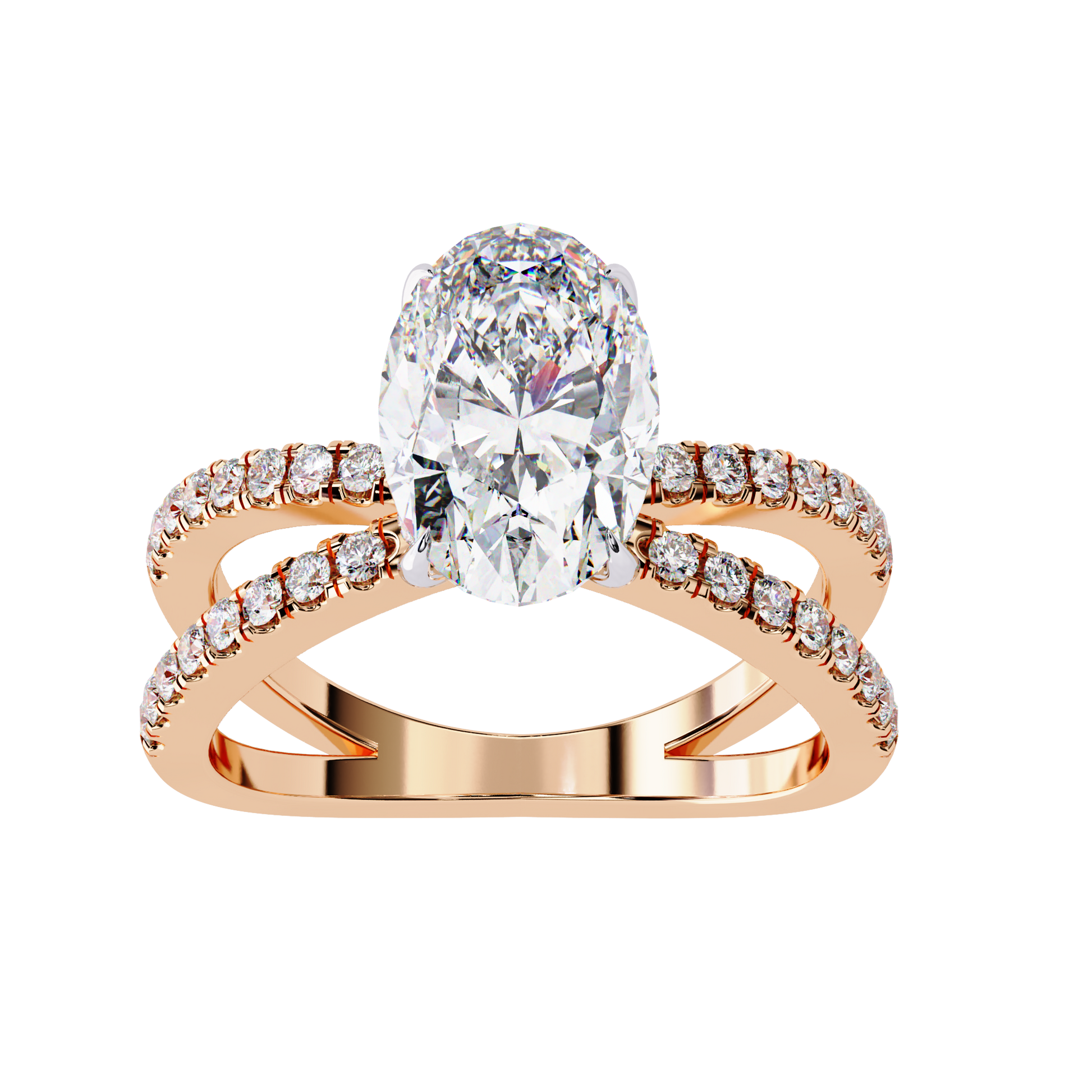 Rose Gold / Moissanite, Rose Gold / Lab Grown