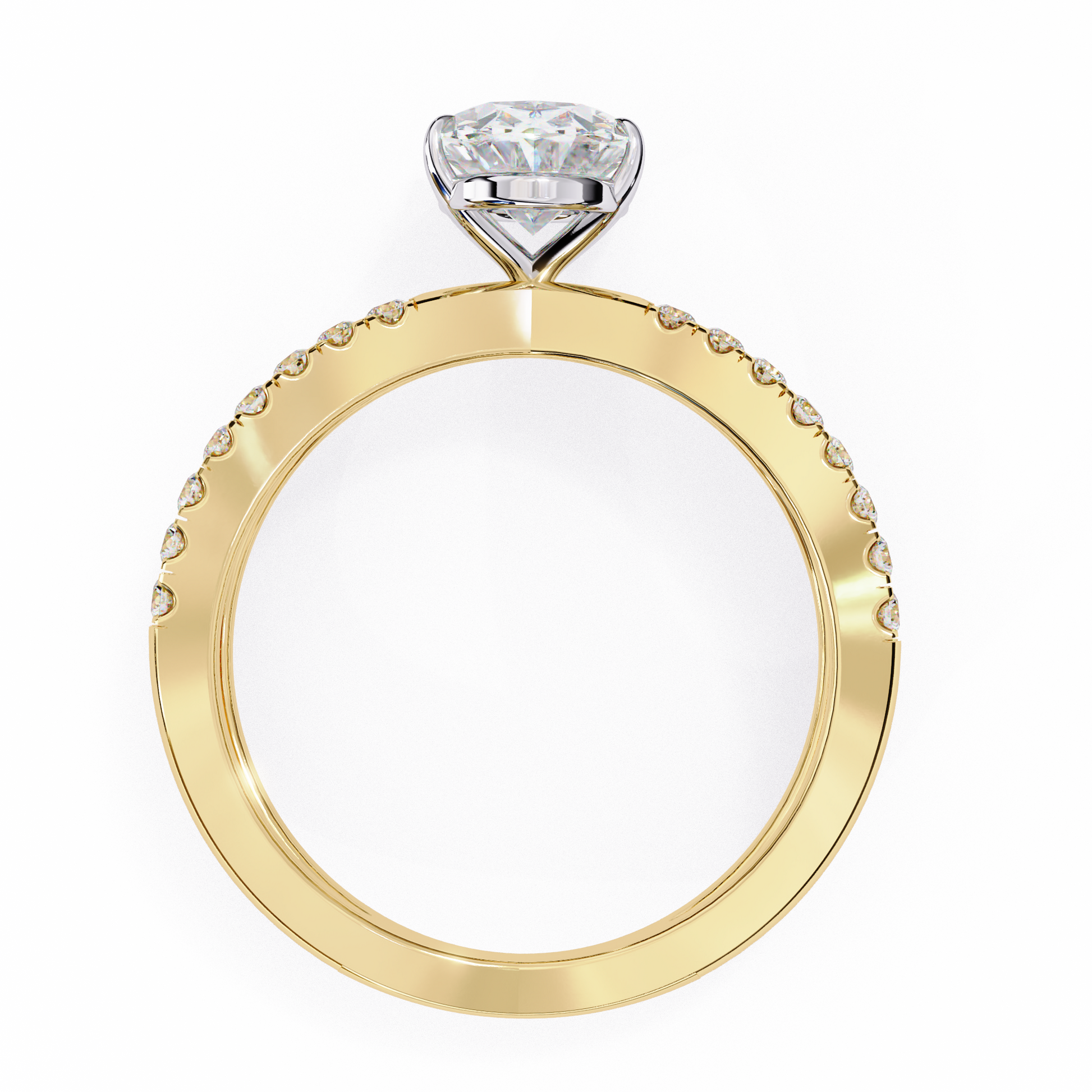 Yellow Gold / Moissanite, Yellow Gold / Lab Grown