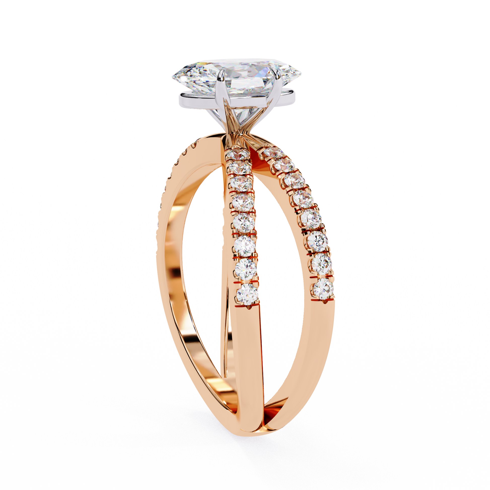 Rose Gold / Moissanite, Rose Gold / Lab Grown