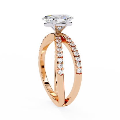 Rose Gold / Moissanite, Rose Gold / Lab Grown