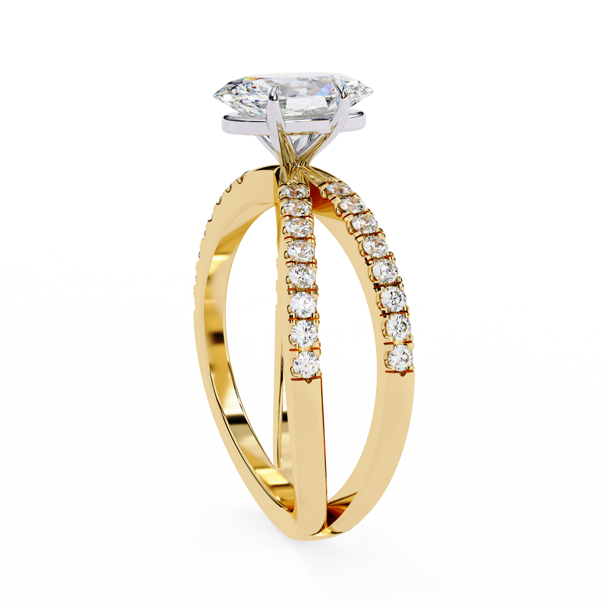 Yellow Gold / Moissanite, Yellow Gold / Lab Grown