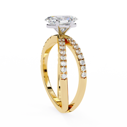 Yellow Gold / Moissanite, Yellow Gold / Lab Grown