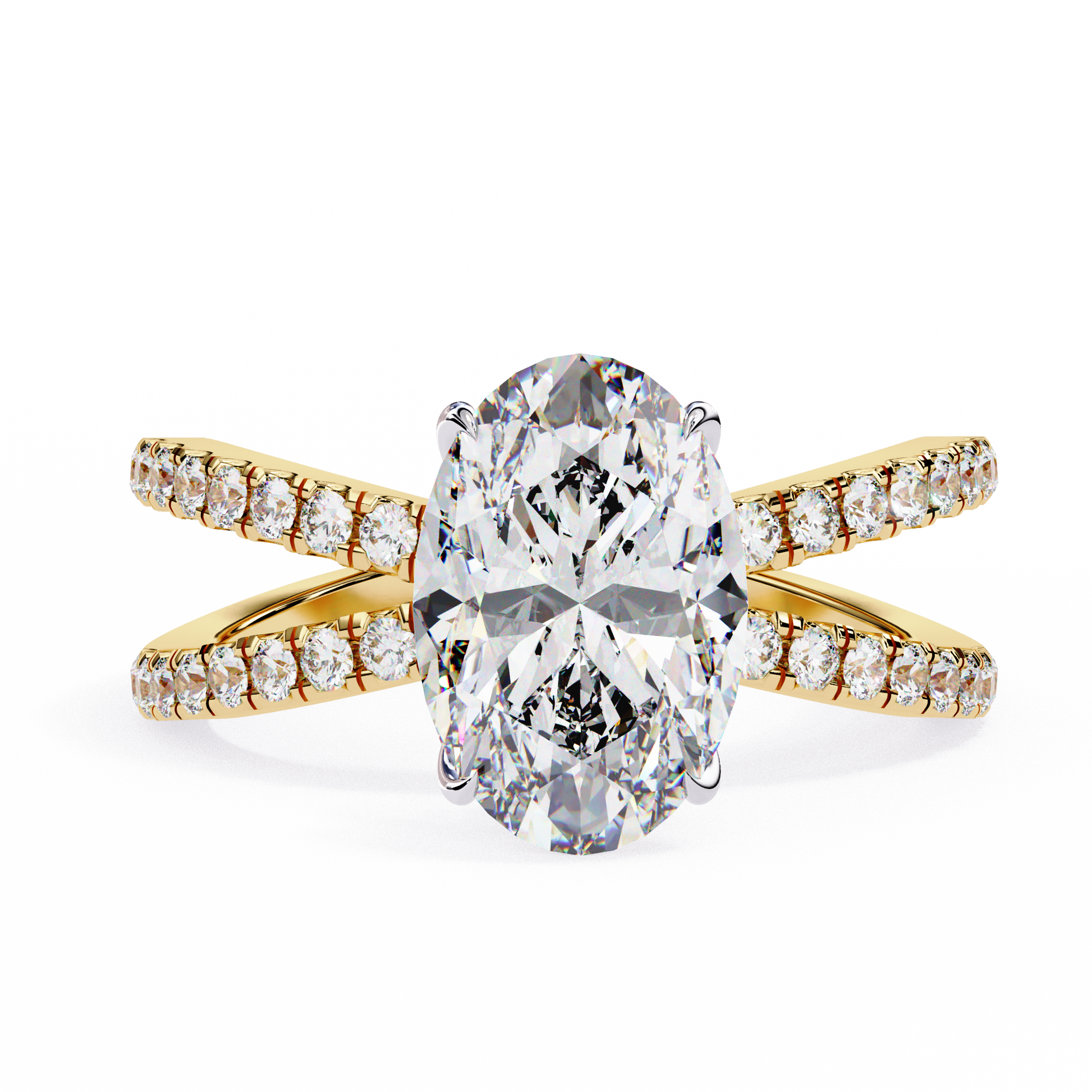 Yellow Gold / Moissanite, Yellow Gold / Lab Grown