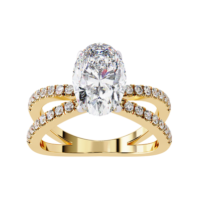 Yellow Gold / Moissanite, Yellow Gold / Lab Grown