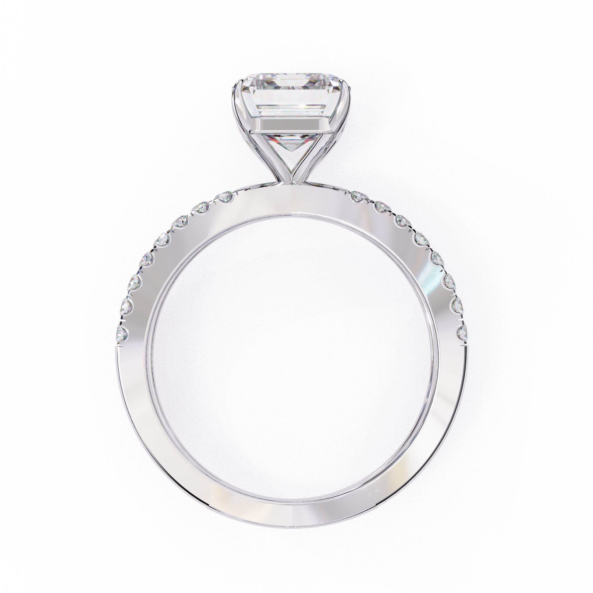 White Gold / Moissanite, White Gold / Lab Grown