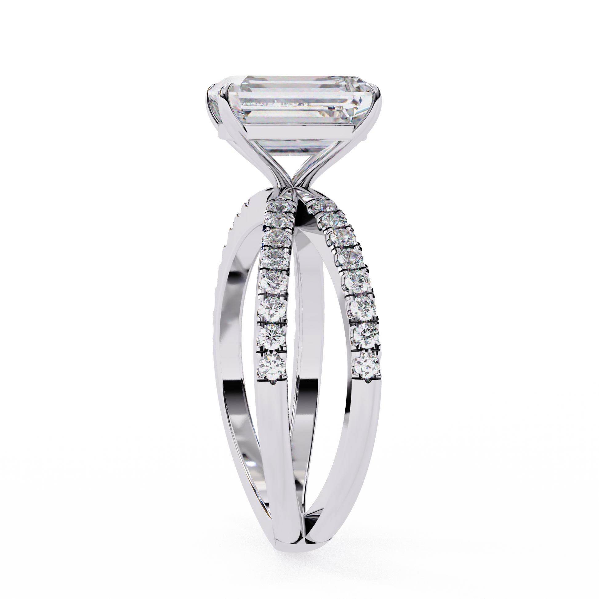 White Gold / Moissanite, White Gold / Lab Grown
