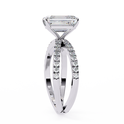 White Gold / Moissanite, White Gold / Lab Grown