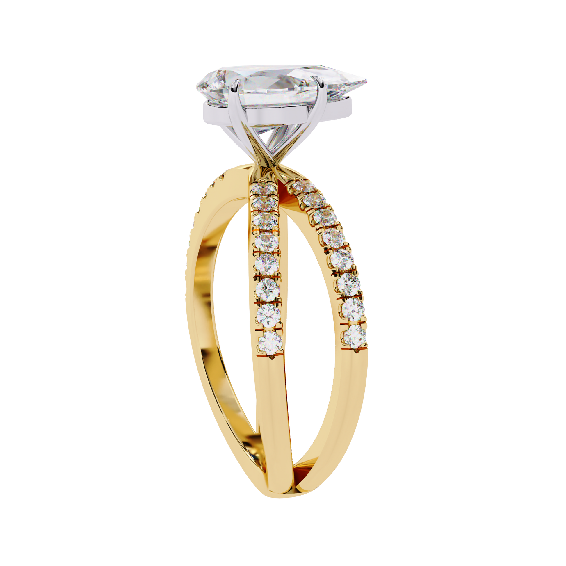 Yellow Gold / Moissanite, Yellow Gold / Lab Grown