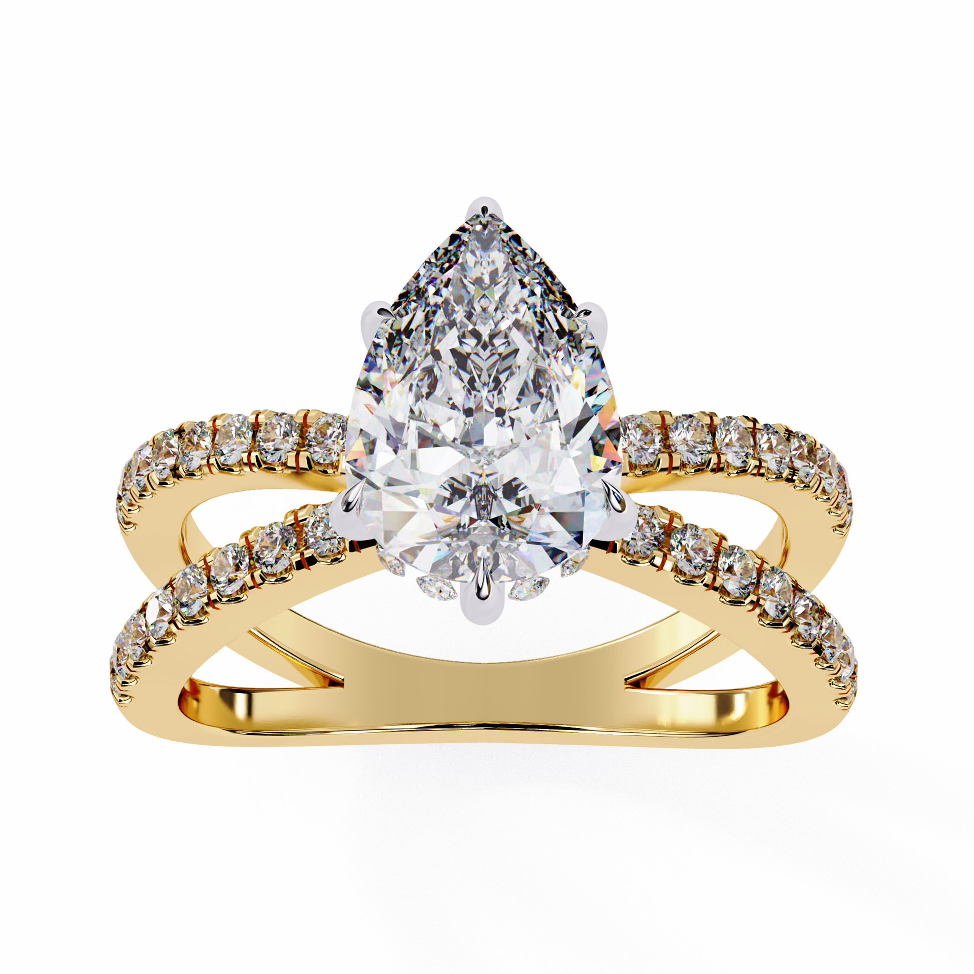 Yellow Gold / Moissanite, Yellow Gold / Lab Grown