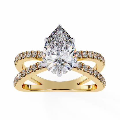 Yellow Gold / Moissanite, Yellow Gold / Lab Grown