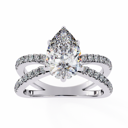 White Gold / Moissanite, White Gold / Lab Grown