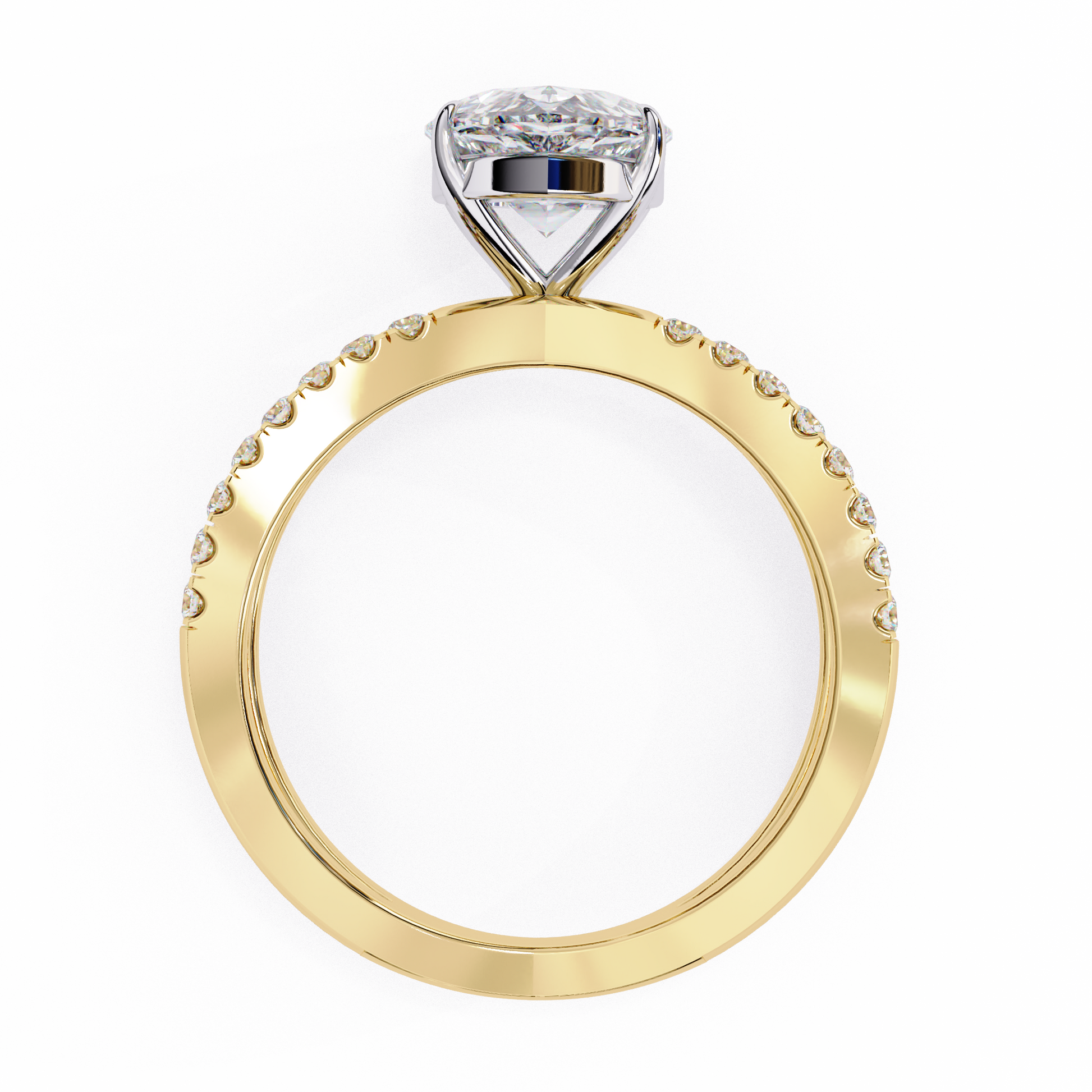 Yellow Gold / Moissanite, Yellow Gold / Lab Grown