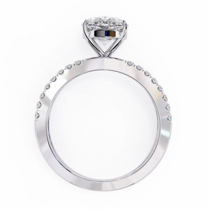 White Gold / Moissanite, White Gold / Lab Grown
