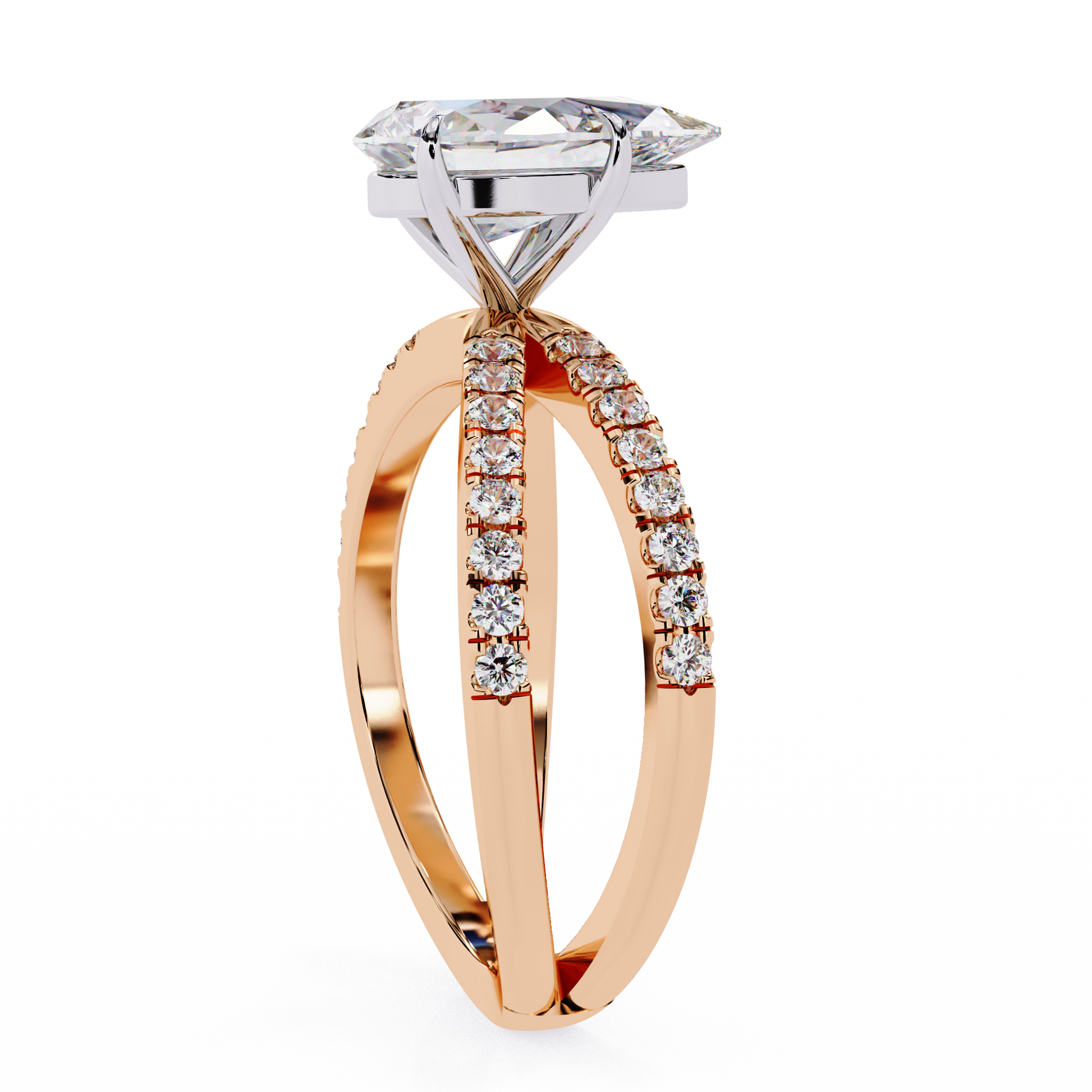Rose Gold / Moissanite, Rose Gold / Lab Grown