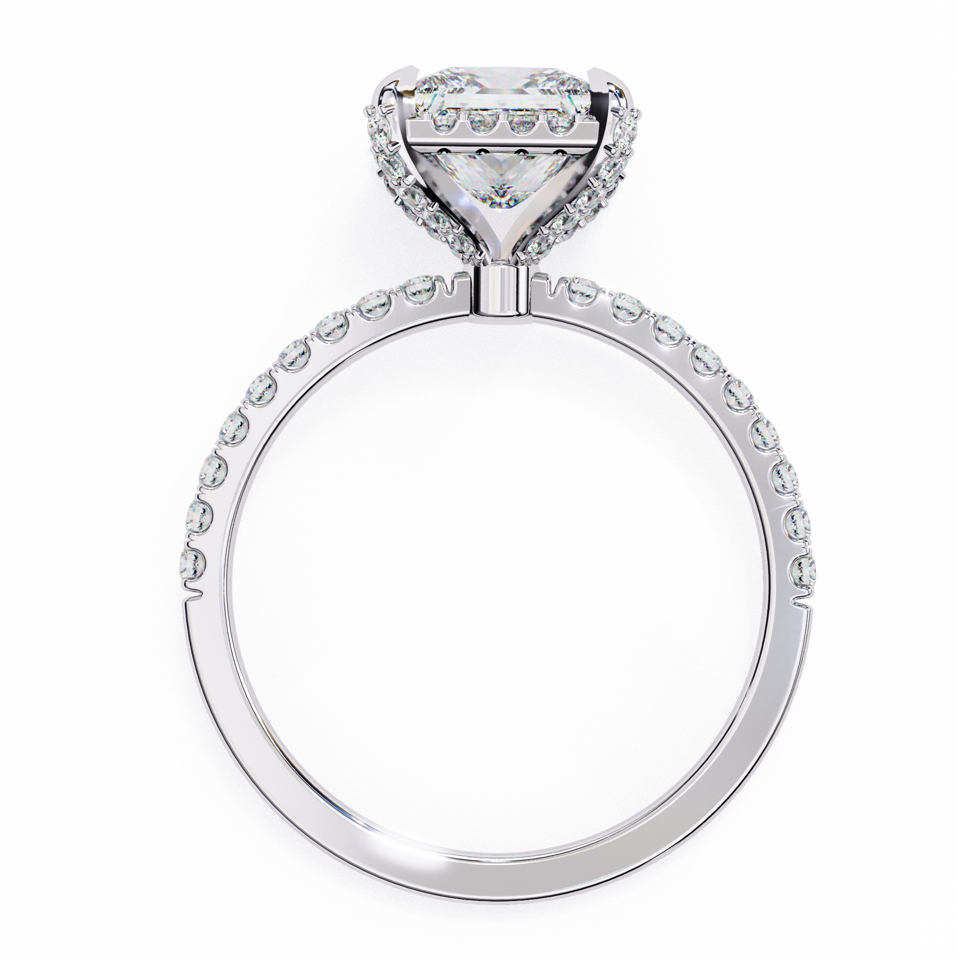 White Gold / Moissanite, White Gold / Lab Grown