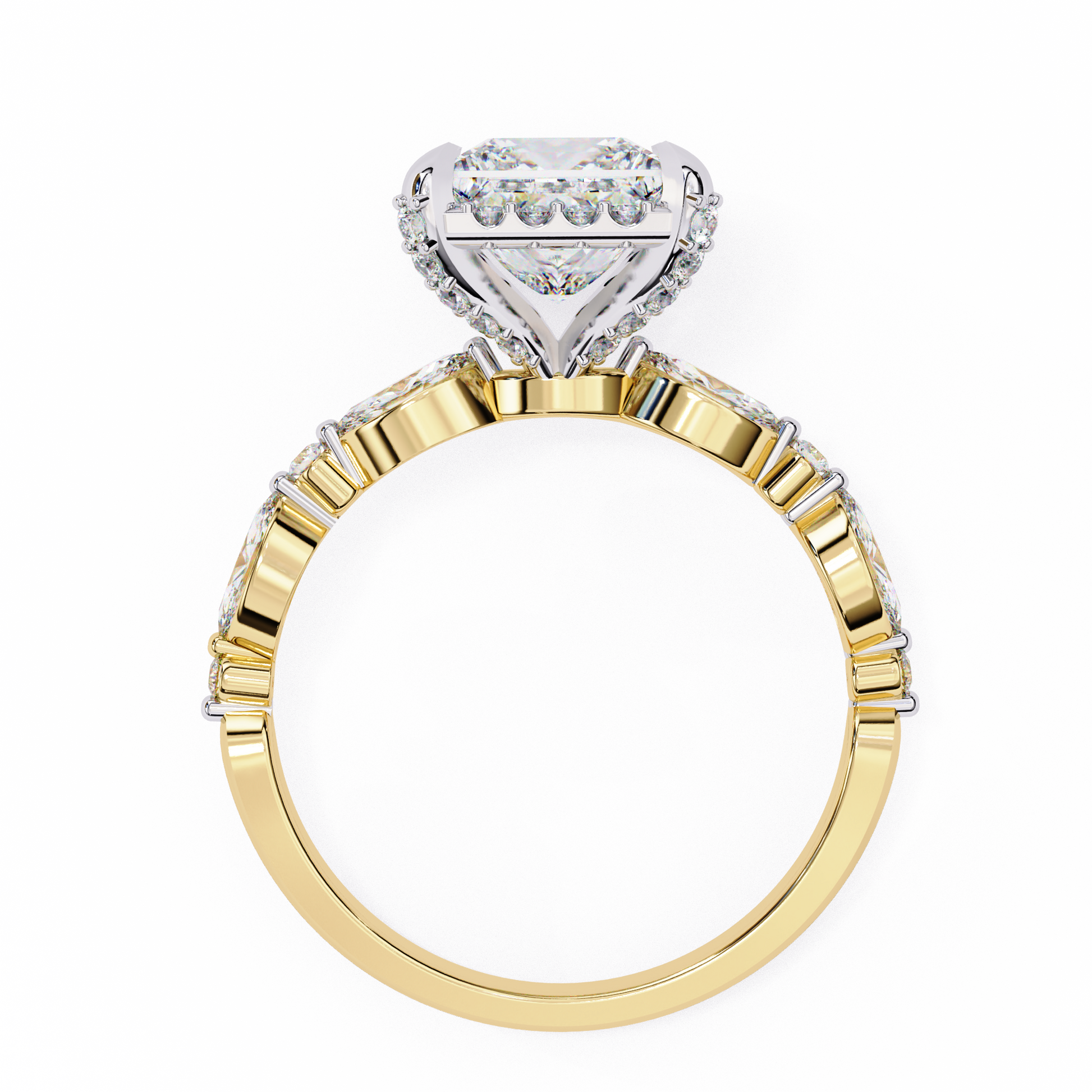Yellow Gold / Moissanite, Yellow Gold / Lab Grown