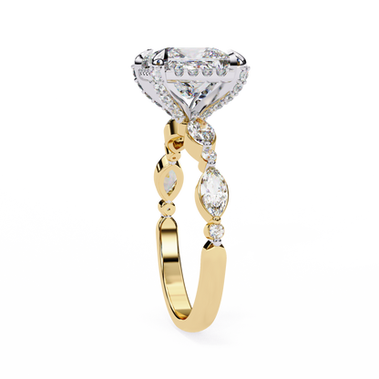 Yellow Gold / Moissanite, Yellow Gold / Lab Grown