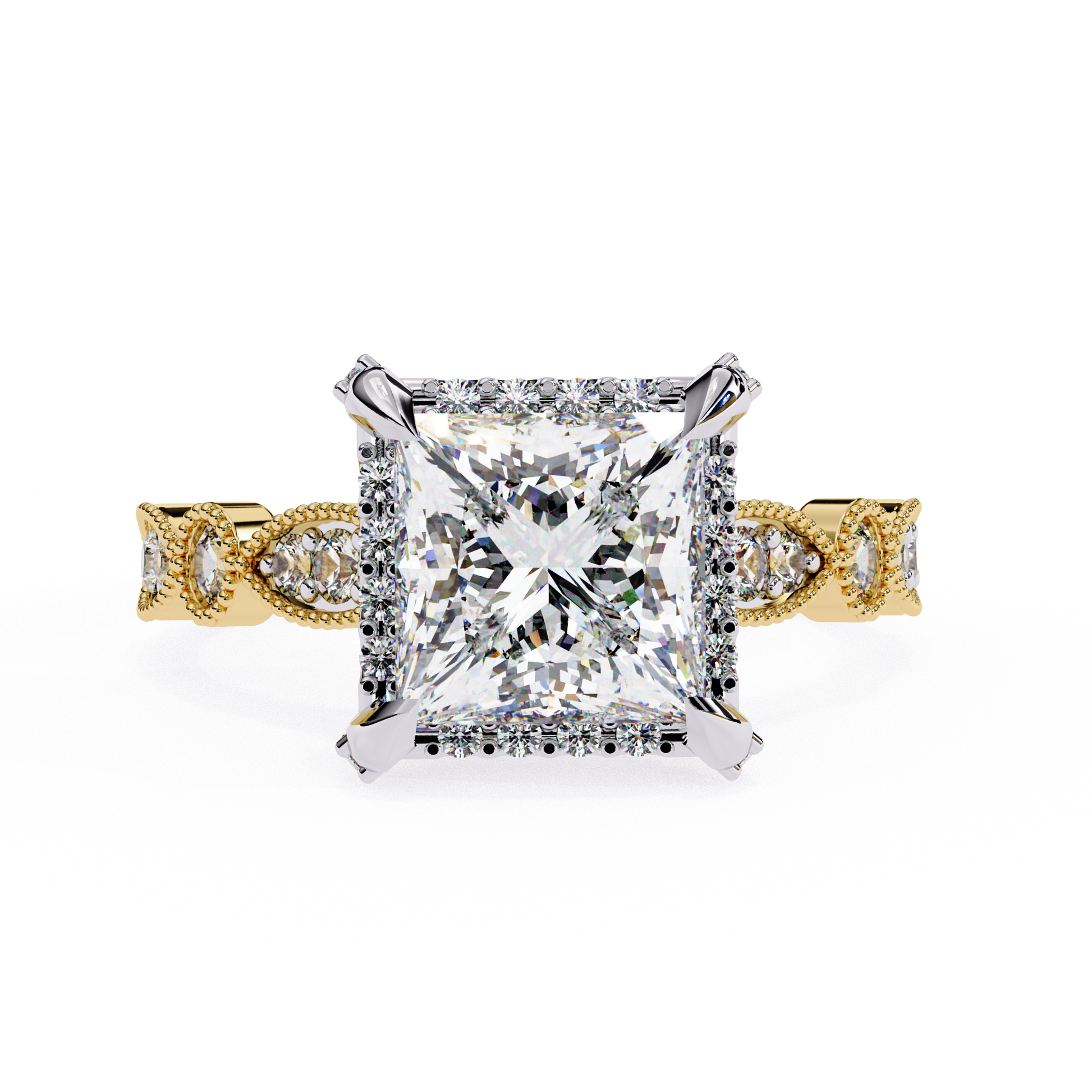 Yellow Gold / Moissanite, Yellow Gold / Lab Grown
