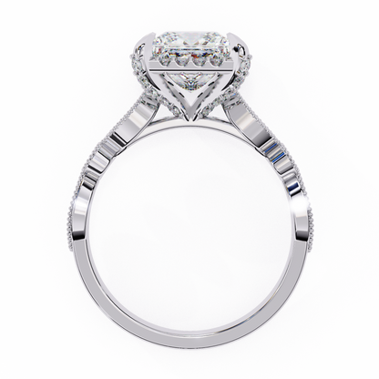 White Gold / Moissanite, White Gold / Lab Grown