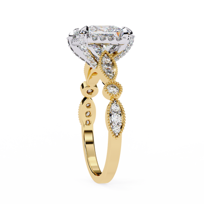 Yellow Gold / Moissanite, Yellow Gold / Lab Grown