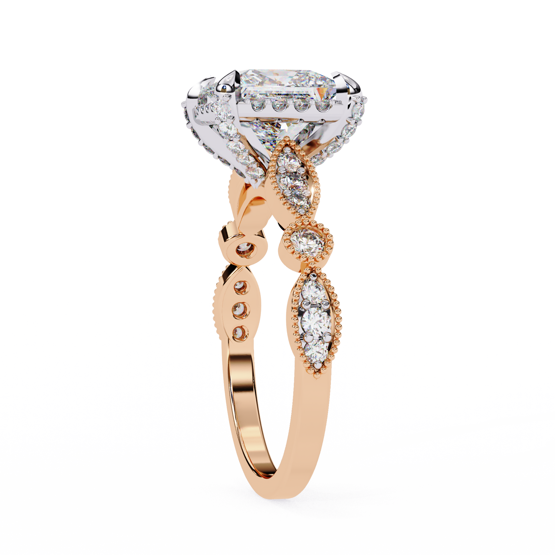 Rose Gold / Moissanite, Rose Gold / Lab Grown