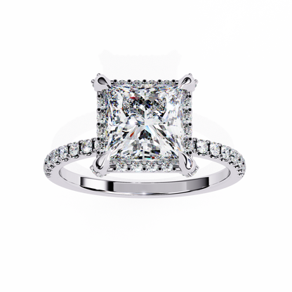 White Gold / Moissanite, White Gold / Lab Grown