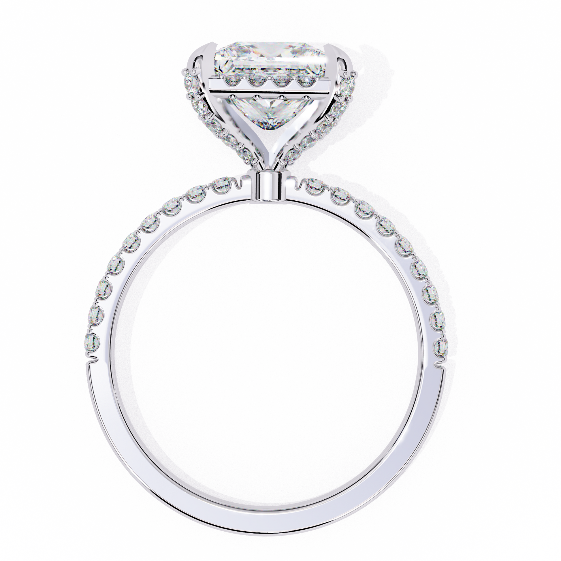 White Gold / Moissanite, White Gold / Lab Grown