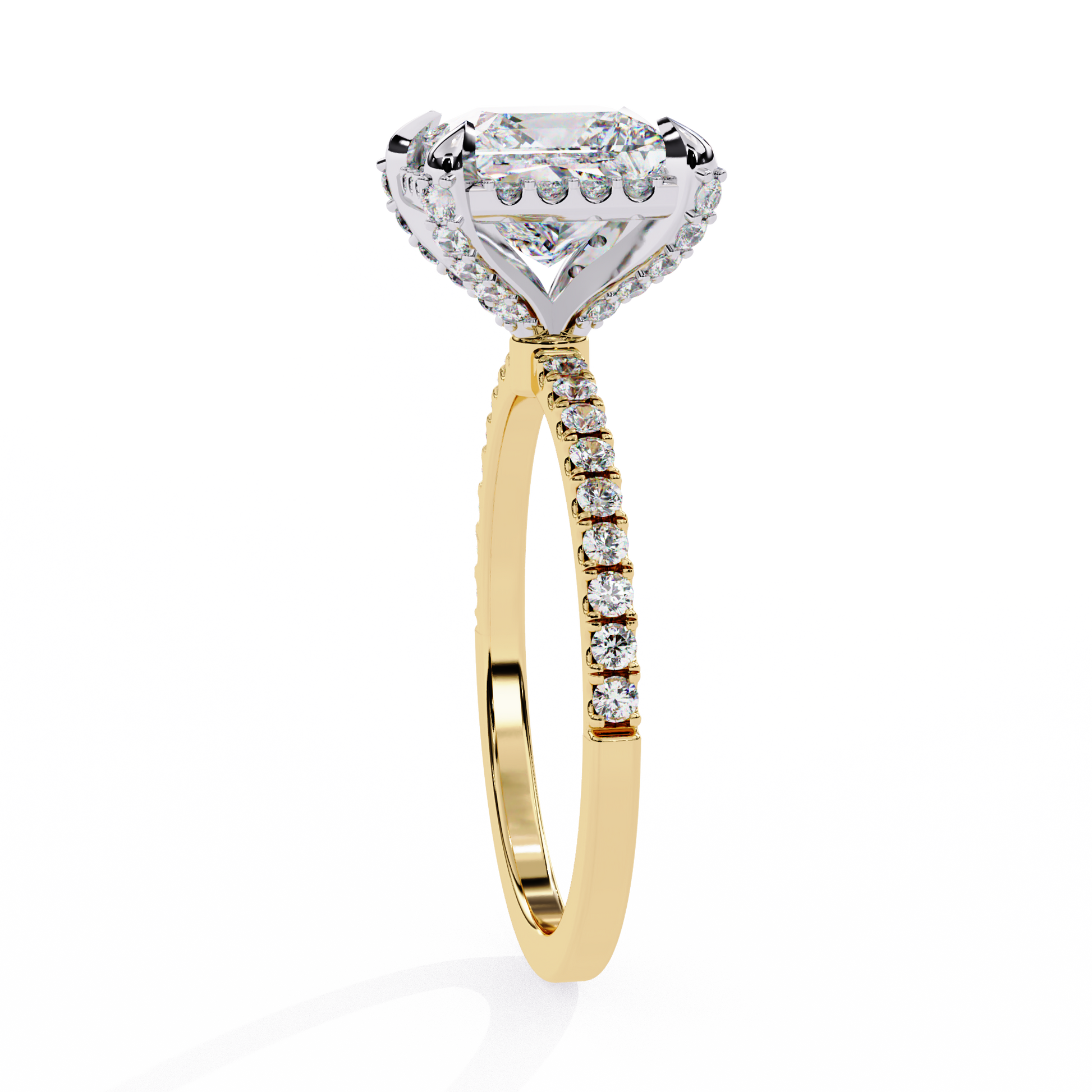 Yellow Gold / Moissanite, Yellow Gold / Lab Grown