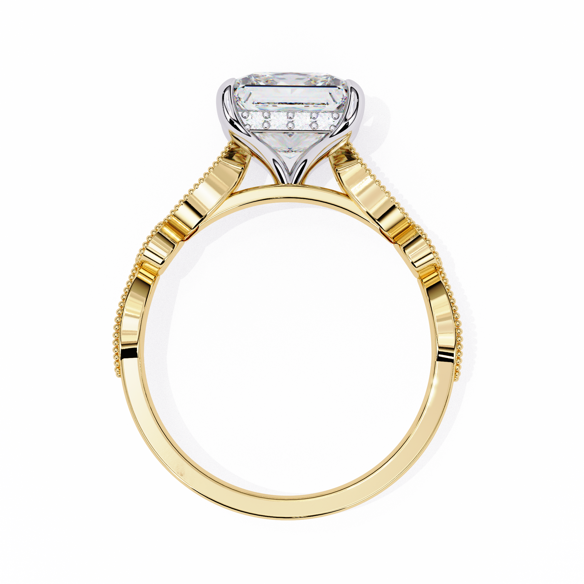 Yellow Gold / Moissanite, Yellow Gold / Lab Grown
