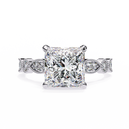 White Gold / Moissanite, White Gold / Lab Grown