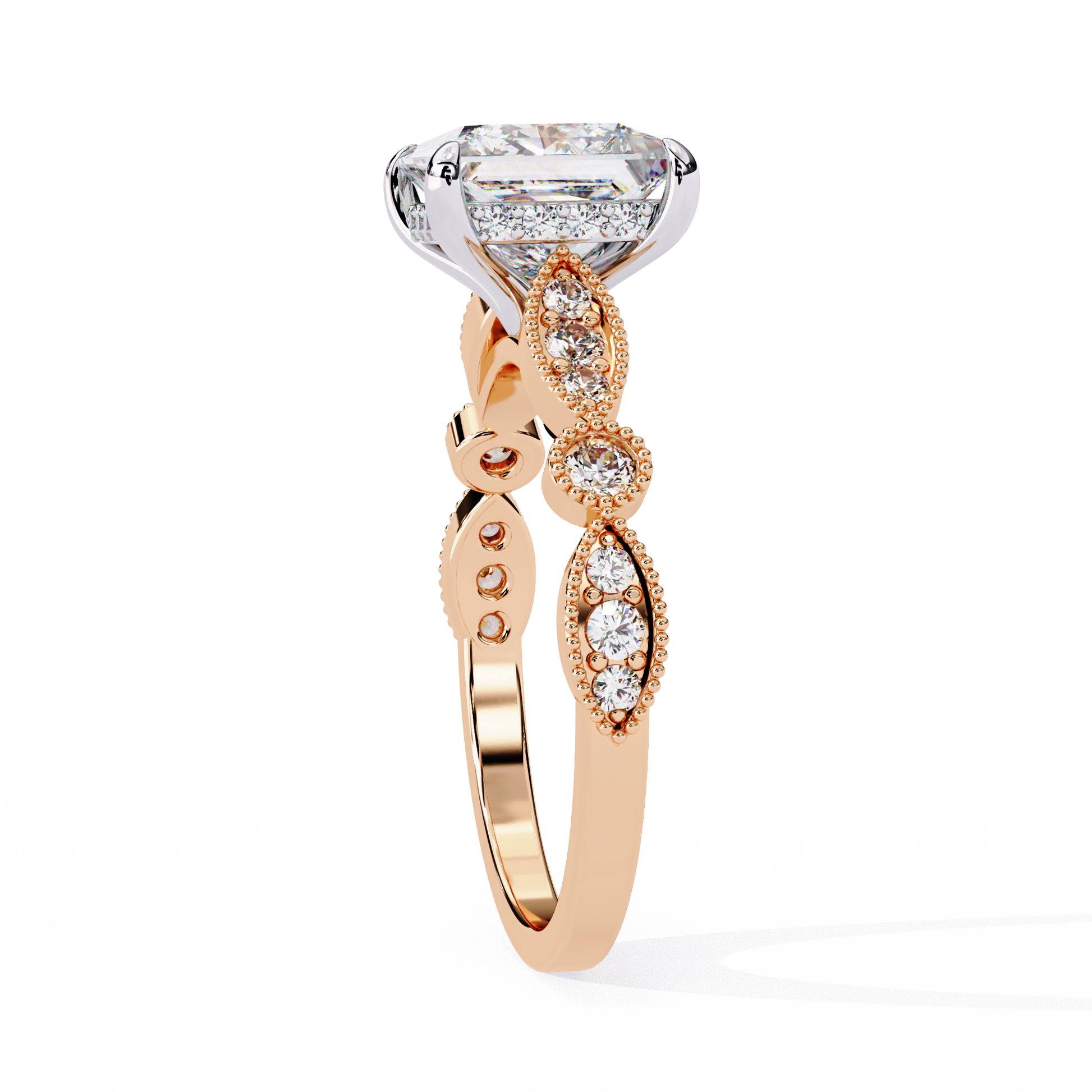 Rose Gold / Moissanite, Rose Gold / Lab Grown