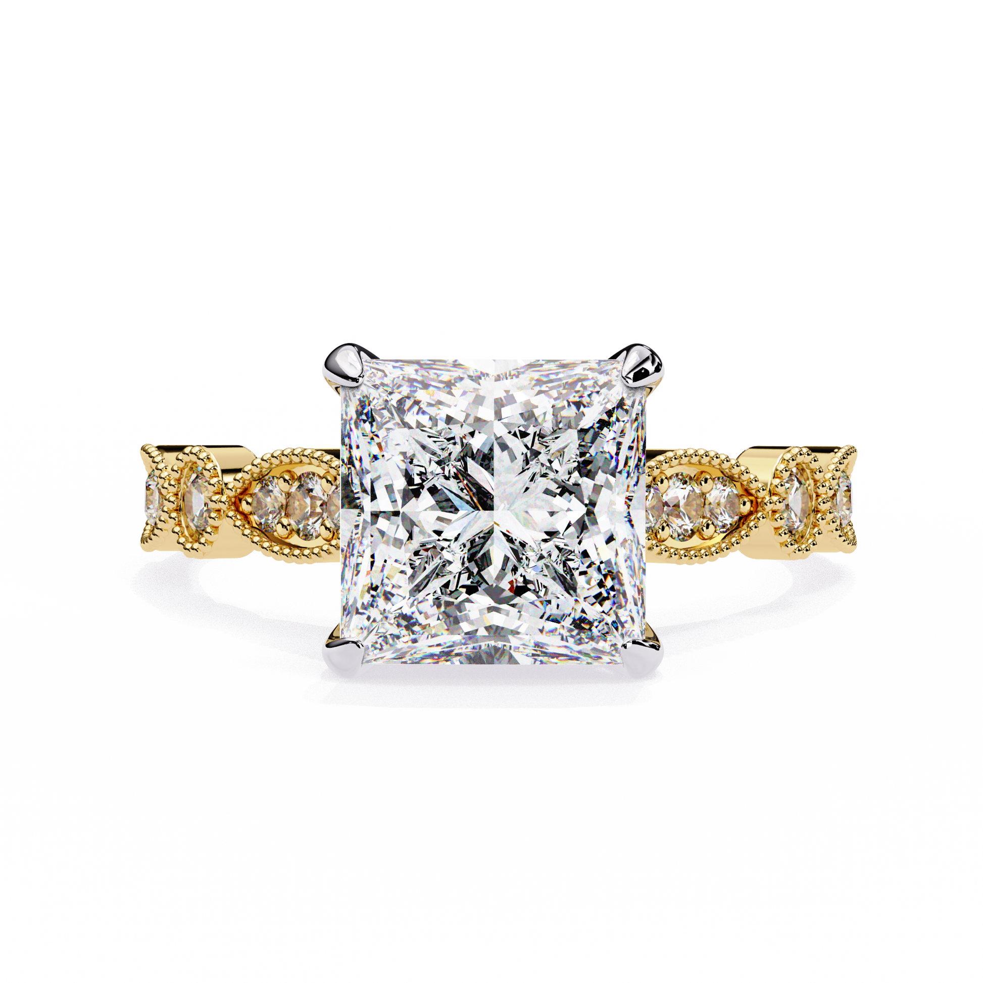 Yellow Gold / Moissanite, Yellow Gold / Lab Grown