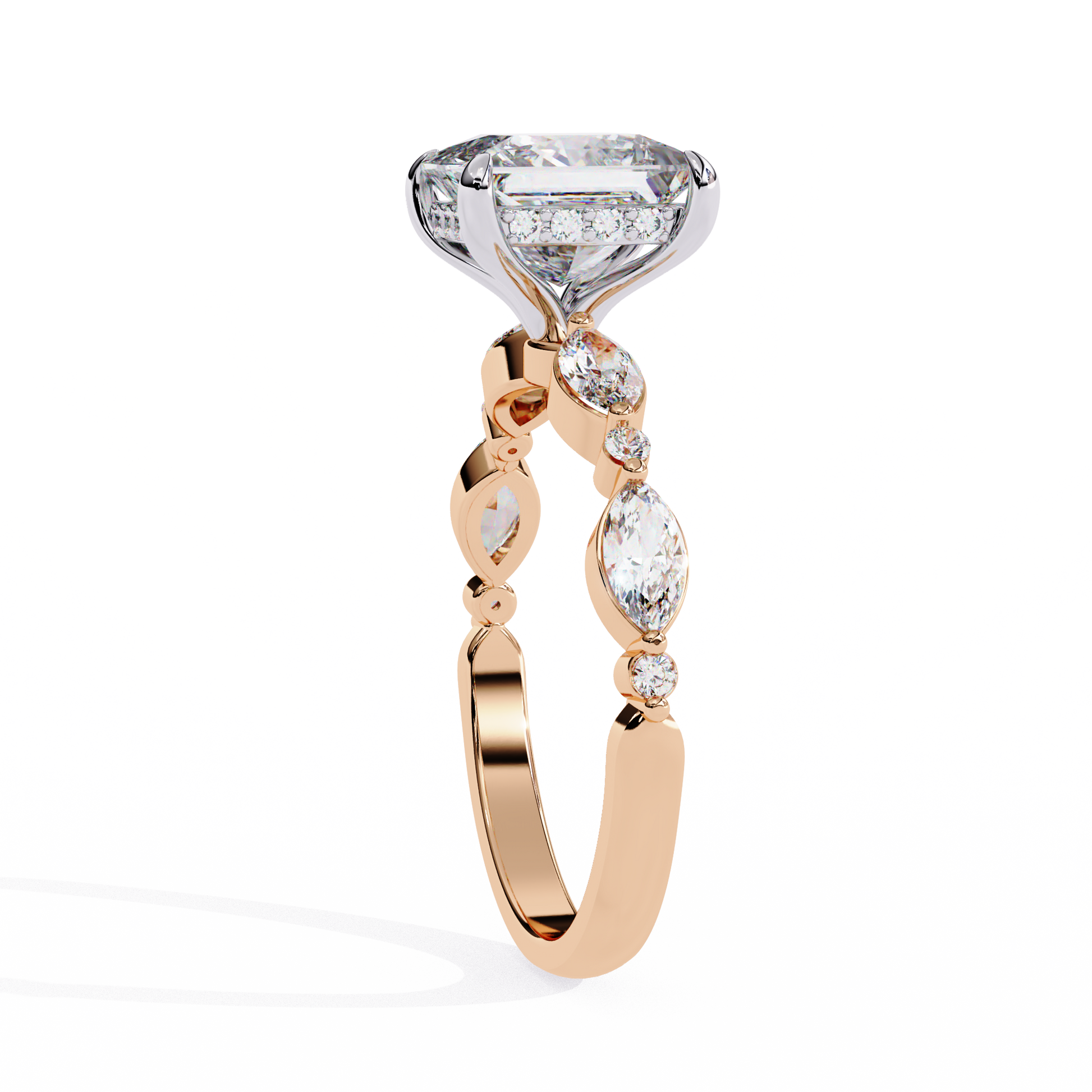 Rose Gold / Moissanite, Rose Gold / Lab Grown