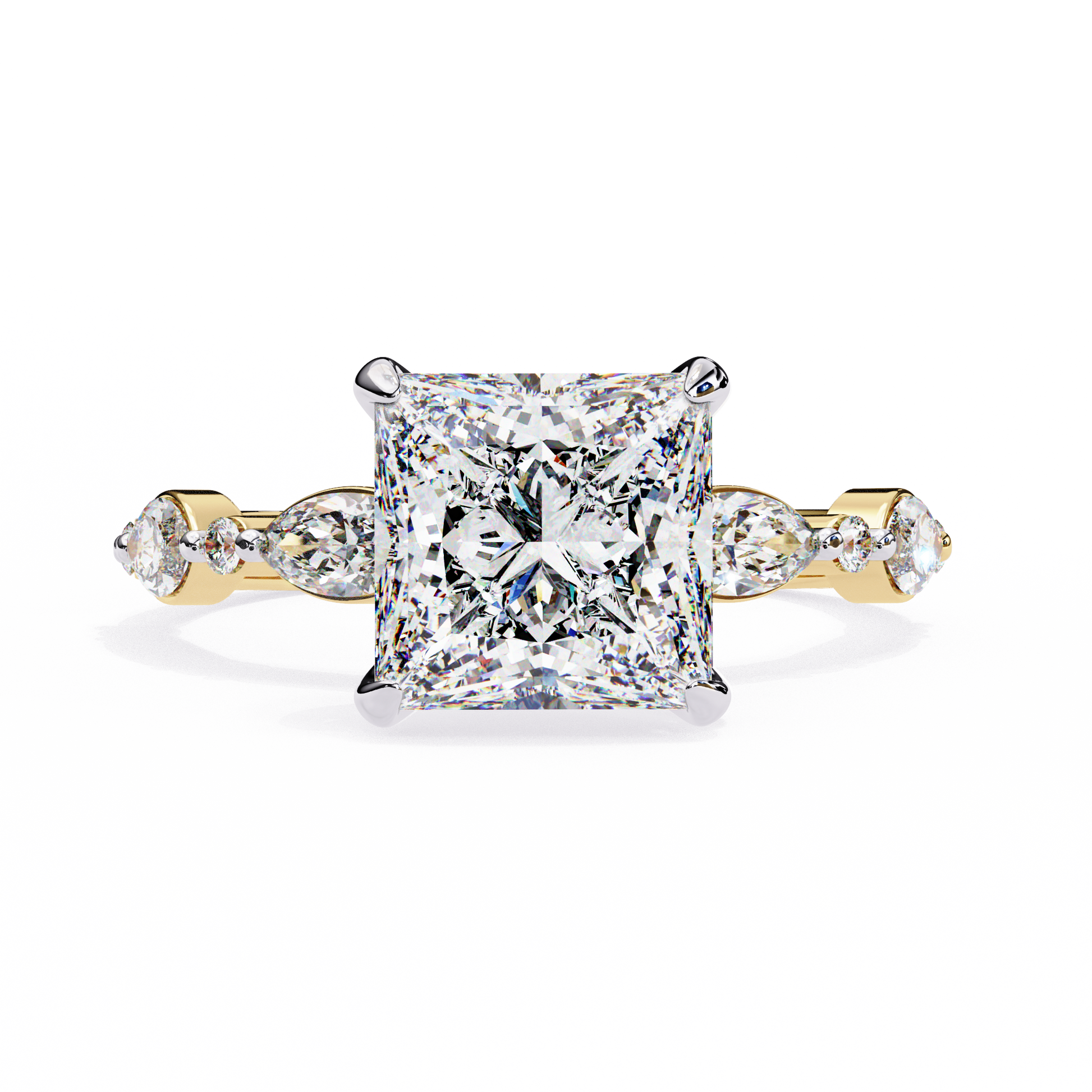 Yellow Gold / Moissanite, Yellow Gold / Lab Grown