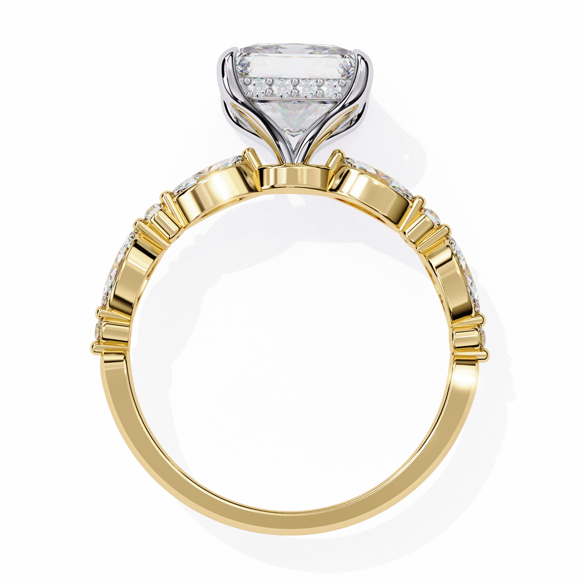 Yellow Gold / Moissanite, Yellow Gold / Lab Grown
