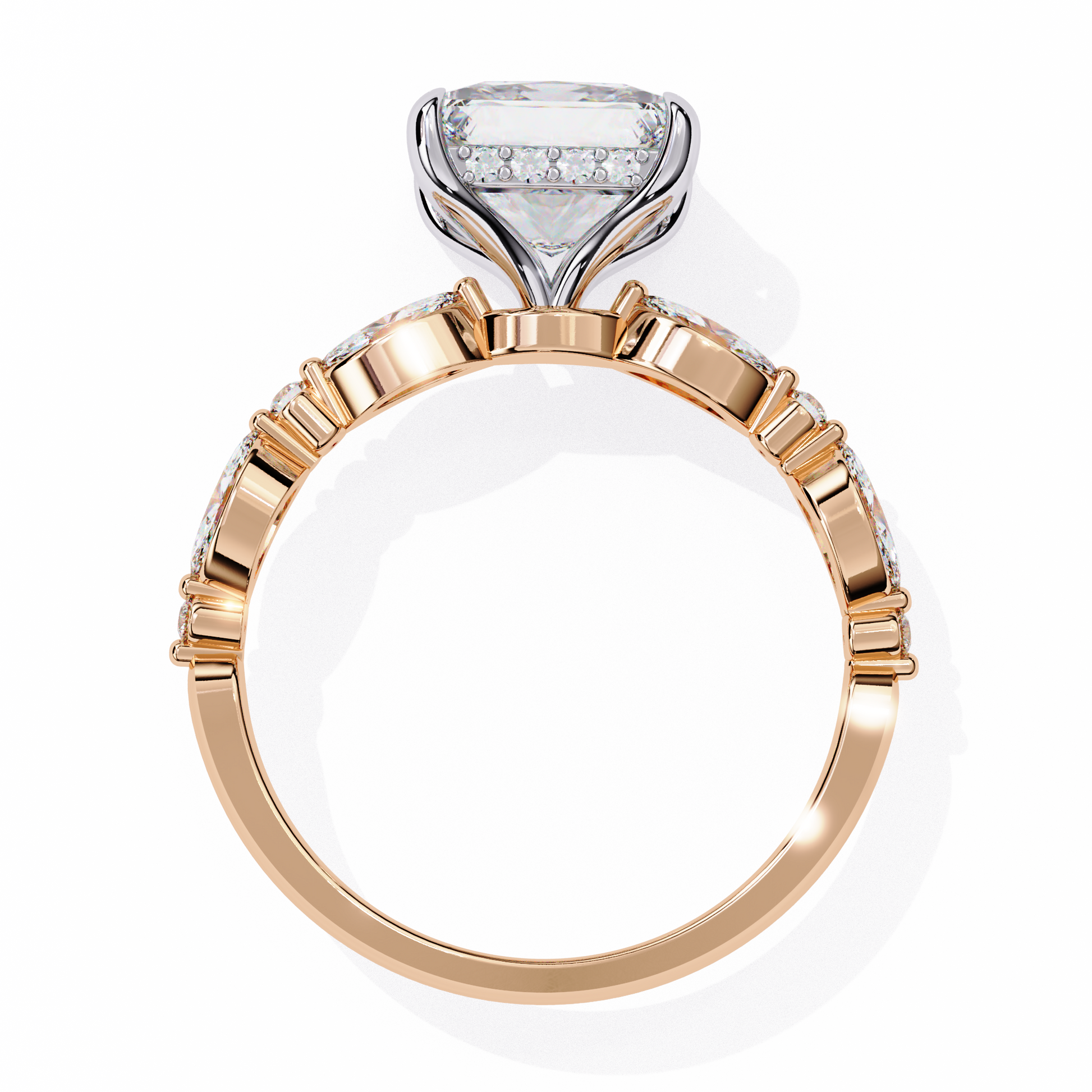 Rose Gold / Moissanite, Rose Gold / Lab Grown
