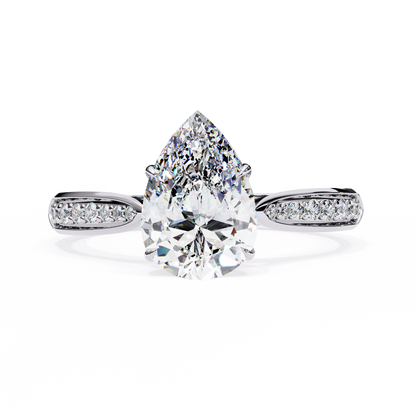 White Gold / Moissanite, White Gold / Lab Grown